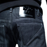 Slim-Fit Jeans- Dark Pure Indigo Red Selvage Denim- White Stitching