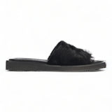 Open-toe Faux-fur Slides