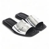 Open-Toe leather Slides