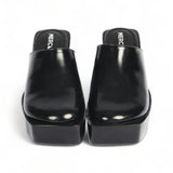 Platform Leather Clogs