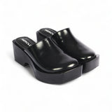 Platform Leather Clogs