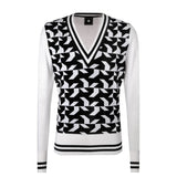 Jersey con cuello en V y logo en jacquard