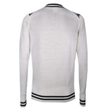 Jersey con cuello en V y logo en jacquard