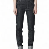 Slim-Fit Jeans- Dark Pure Indigo Red Selvage Denim- White Stitching