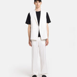 Straight Leg Drawstring Trousers Off-White