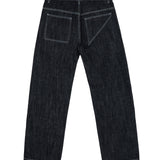 Regular Relaxed Jeans- Dark Pure Indigo Red Selvage Denim- White Stitching.