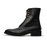 Lace Up Boots Black Calf