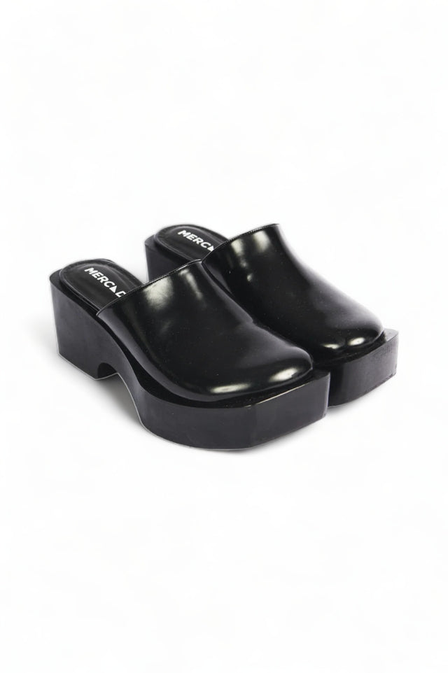 Platform Leather Clogs