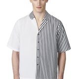 Striped Colour-Block Oversize Shirt