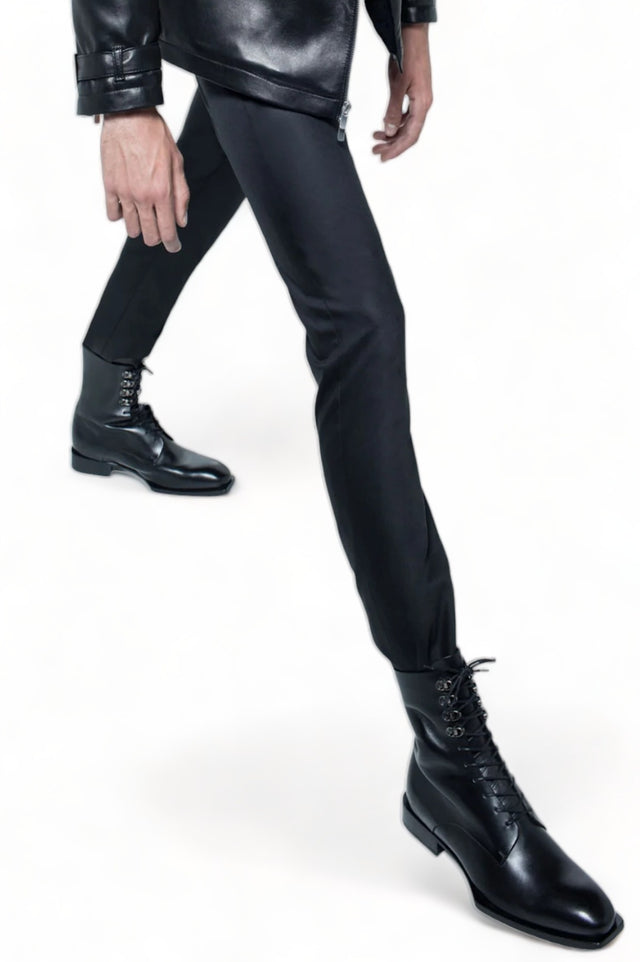 Lace Up Boots Black Calf