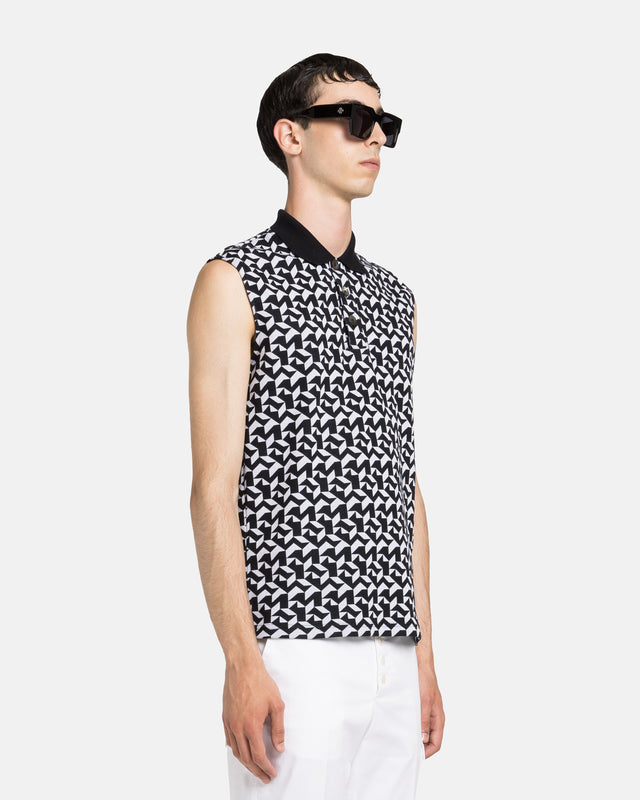 Fractal Sleeveless Polo