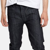 Slim-Fit Jeans- Dark Pure Indigo Red Selvage Denim- Tone Stitching.