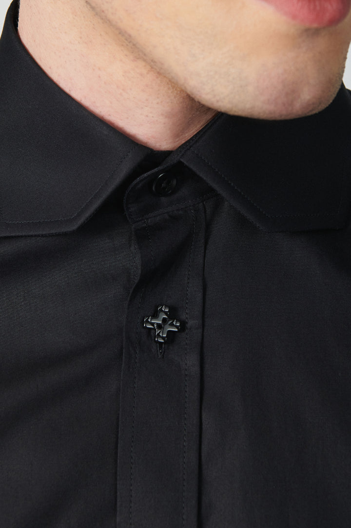 Logo Button Shirt Black